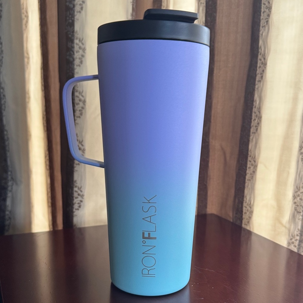 IRON°FLASK 24 oz Insulated Travel Mug w/ Handle – Gradient Purple Blue